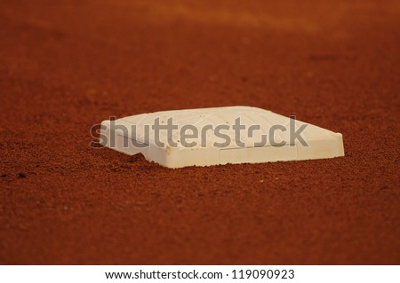 baseball base and dirt on field at stadium
