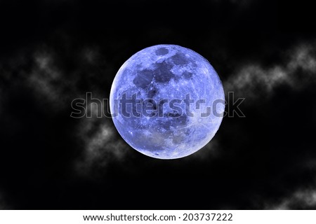once in a blue moon with clouds