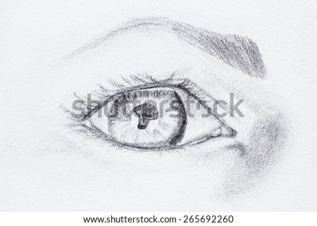 Hand Drawn Eye in Pencil