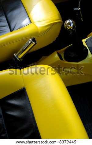 Black and yellow car interior