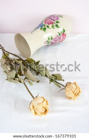 withered roses still life