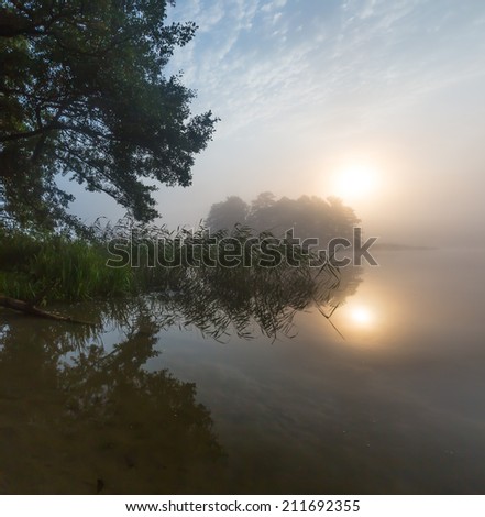 lake sunrise in poland
