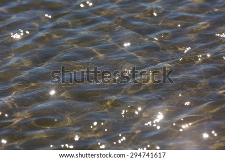 Abstract background of ripples on water surface on sea shore. Beautiful natural abstract background