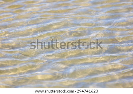 Abstract background of ripples on water surface on sea shore. Beautiful natural abstract background