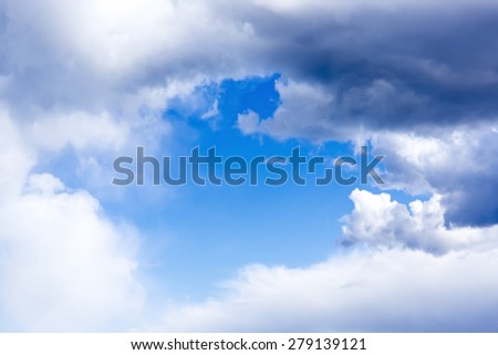 Gentle blue cloudy sky frame