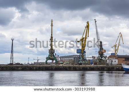 Industrial landscape, lake docks