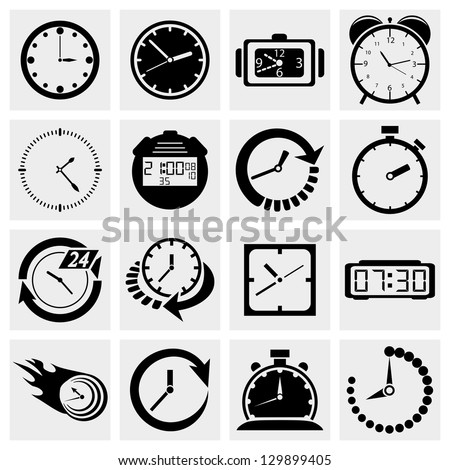 Clock icons.Time icons set Clock icons.Time icons set