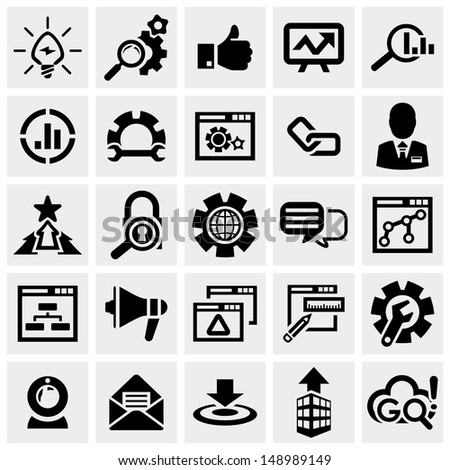 SEO vector icons set on gray SEO vector icons set on gray