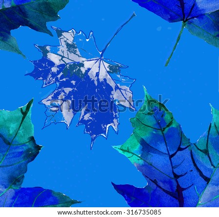 maple leaf pattern blue