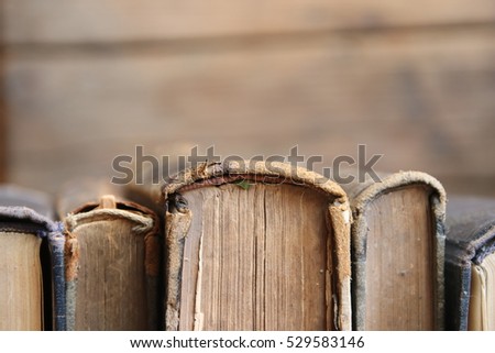 Old books in the Library, soft focus