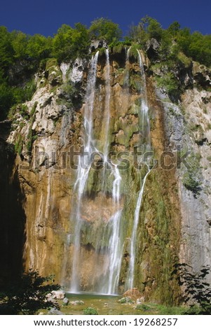 big waterfall in Plitvice, Croatia