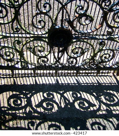 Abstract close-up of an ornate park gate