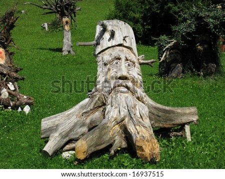 Carved wooden figures, Austria