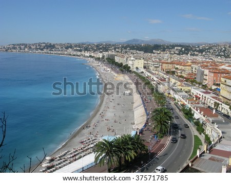 The Promenade des Anglais, English: Walk of the English) is a celebrated promenade along the Mediterranean at Nice, France.