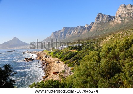 View of the twelve apostles mountain chain, Cape Town, South Africa