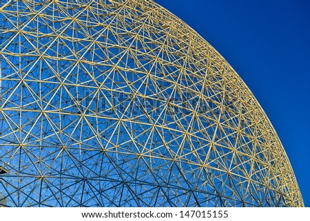 MONTREAL, CANADA - JULY 21: the Biosphere on july 21, 2013 in Montreal, Canada. It is a museum dedicated to water and the environment.It is located in the Park Jean Drapeau.
