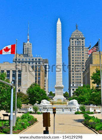 Niagara Square in Downtown Buffalo, NY, USA