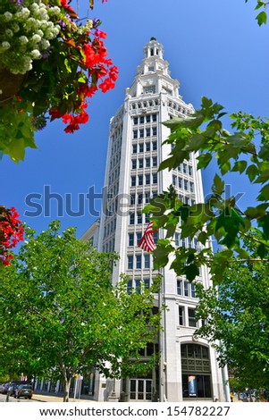 BUFFALO - JUNE 26 : Electric Tower, or General Electric Tower in Buffalo, NY on june 26,2013.Built in 1912, with a height of 294 ft, it is the seventh tallest building in Buffalo.