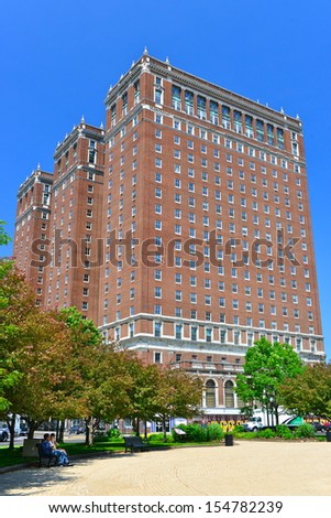 BUFFALO - JUNE 26 : The Statler towers in Buffalo, NY on june 26,2013. Built in 1923 it first was used as a hotel before being converted in offices in 1948.