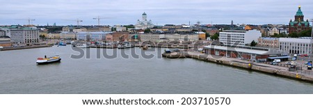HELSINKI,FINLAND - JULY 24:The Port of Helsinki on july 24,2010.It is owned by the city of Helsinki and is Finland\'s main and busiest passenger port, with services to Tallinn, Stockholm amongst others