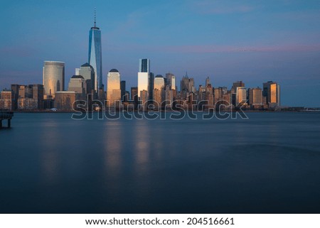 Lower Manhattan skyline during \