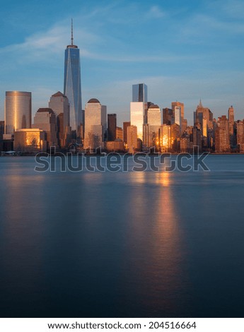 Lower Manhattan skyline during \