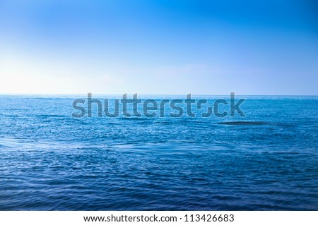 beautiful landscape of blue sea and sky, horizontal