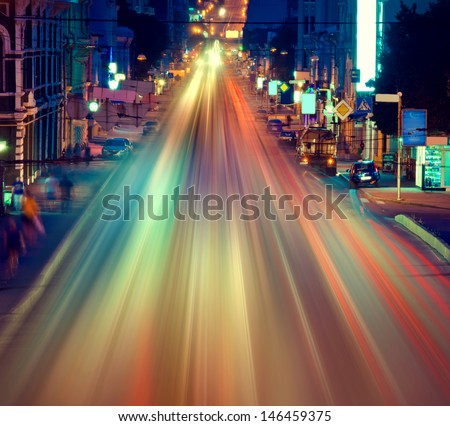 night city. Top view of the road