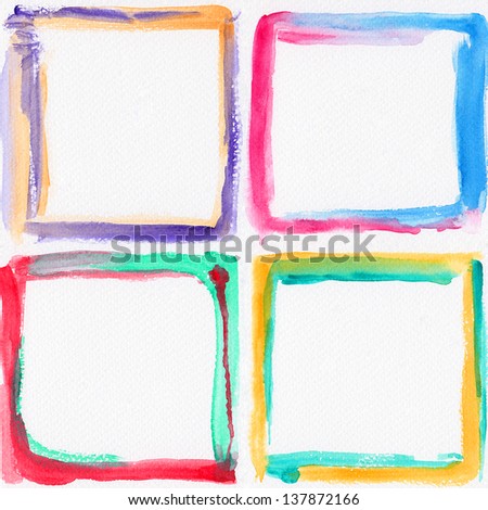 Watercolor colorful frames