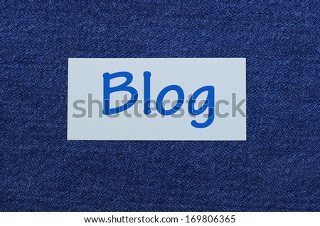 Blog word on jeans background