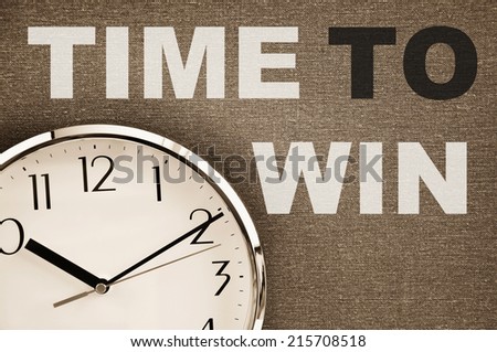 Time to win concept and clock face