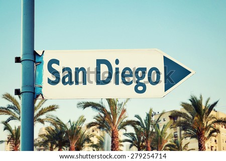 San Diego Road Sign. California