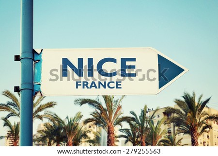 Nice Road Sign. France. French Riviera