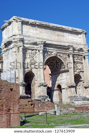 Roman arch of triumph, Arch of Septimius Sever in Rome