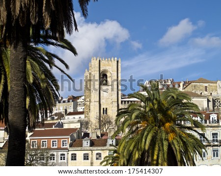 Lisbon Cathedral and view of Alfama, Lisbon