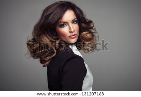 Beautiful Sexy Girl With Long Hair. Perfect Makeup