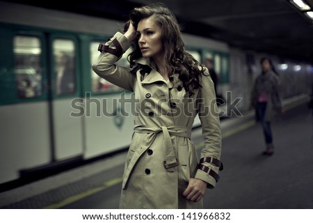 Young woman waiting for someone