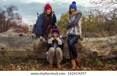 Happy Tree Girls Wearing A Woolly Hats