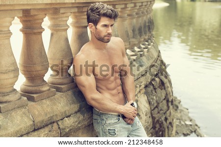 Strong and confident man posing outdoor