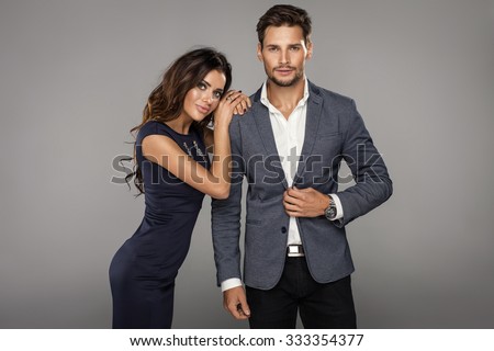 Portrait of beautiful smiling woman with handsome man