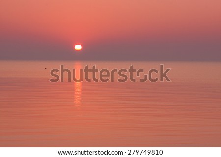 Beautiful sunset in lake Balaton-Hungary.Minimal  color style