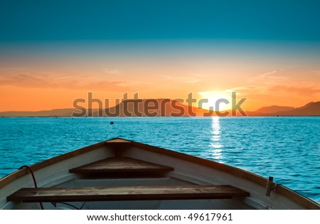 A beautiful Sunset seen the fishing boat