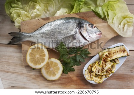 Sea bream, typical Mediterranean fish. Today are often farmed fish