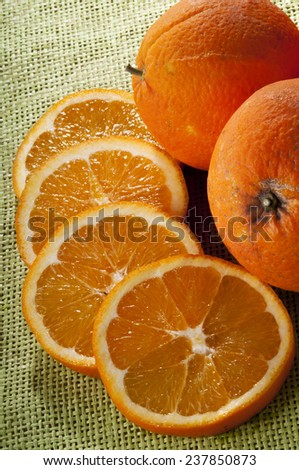 orange slices fresh-cut ready to decorate the food