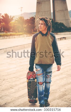 young guy in a Concept of new trends retro nostalgic filtered look