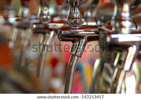 Metallic beer taps