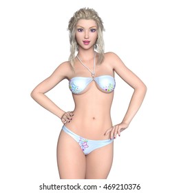 D Cg Rendering Bikini Woman