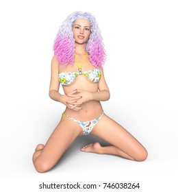 D Cg Rendering Bikini Woman Stock Illustration Shutterstock