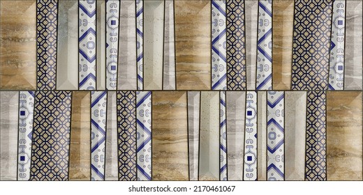 3d Digital Wall Tile Design Geometric Stock Illustration 2170461067