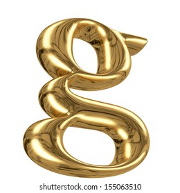 D Golden Letter Collection Lowercase S Stock Illustration